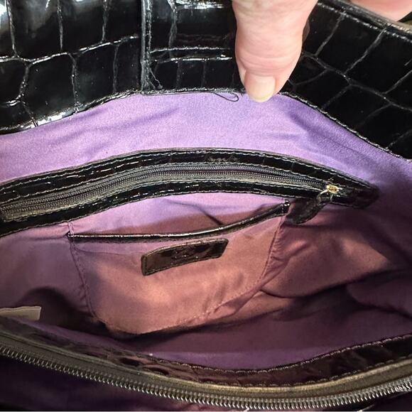 Liz Claiborne Patchwork Color Block Patent Vegan Leather Shoulder Bag Large - Picture 5 of 7